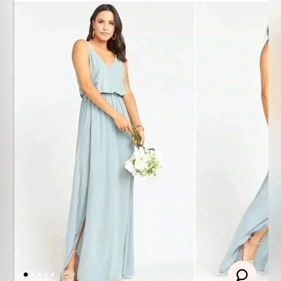 NWT Show Me Your Mumu Kendall Silver Sage Crisp Dress - Picture 1 of 4